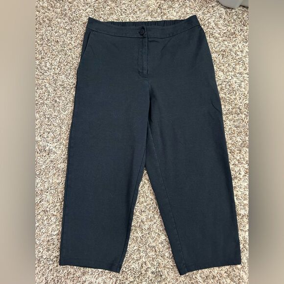 Eileen Fisher Cotton Ponte Tapered Pant Easy Fit Capri Length - Picture 3 of 9